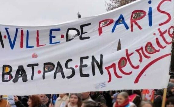 banderole manif retraites 19 janvier 2023