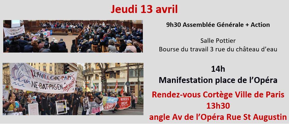 On ne battra pas en retraite manifestation 13 avril