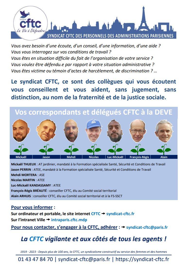 Affiche DEVE Cftc ville de Paris