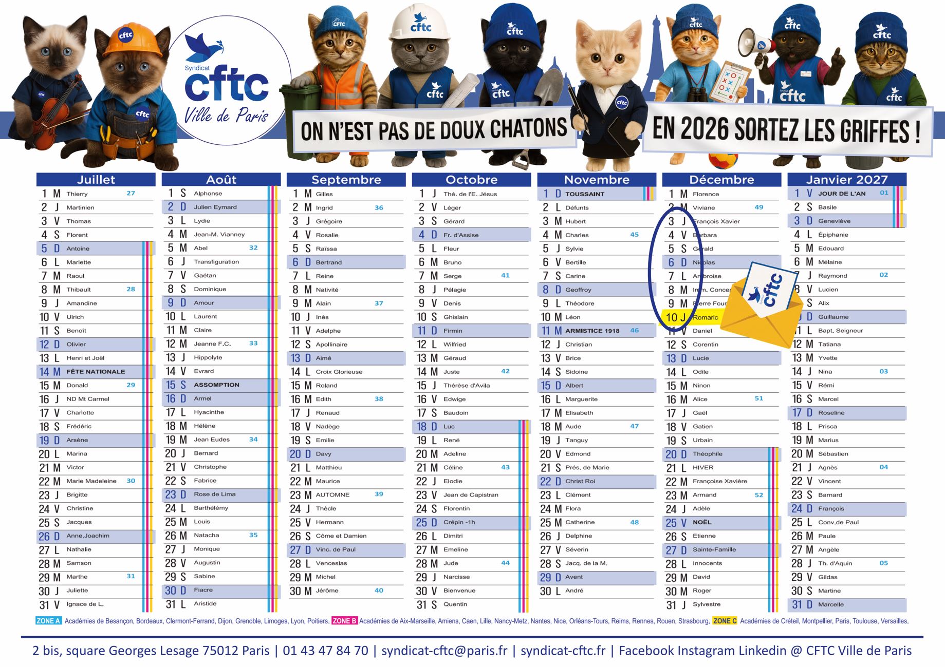 calendrier cftc ville de paris 2026